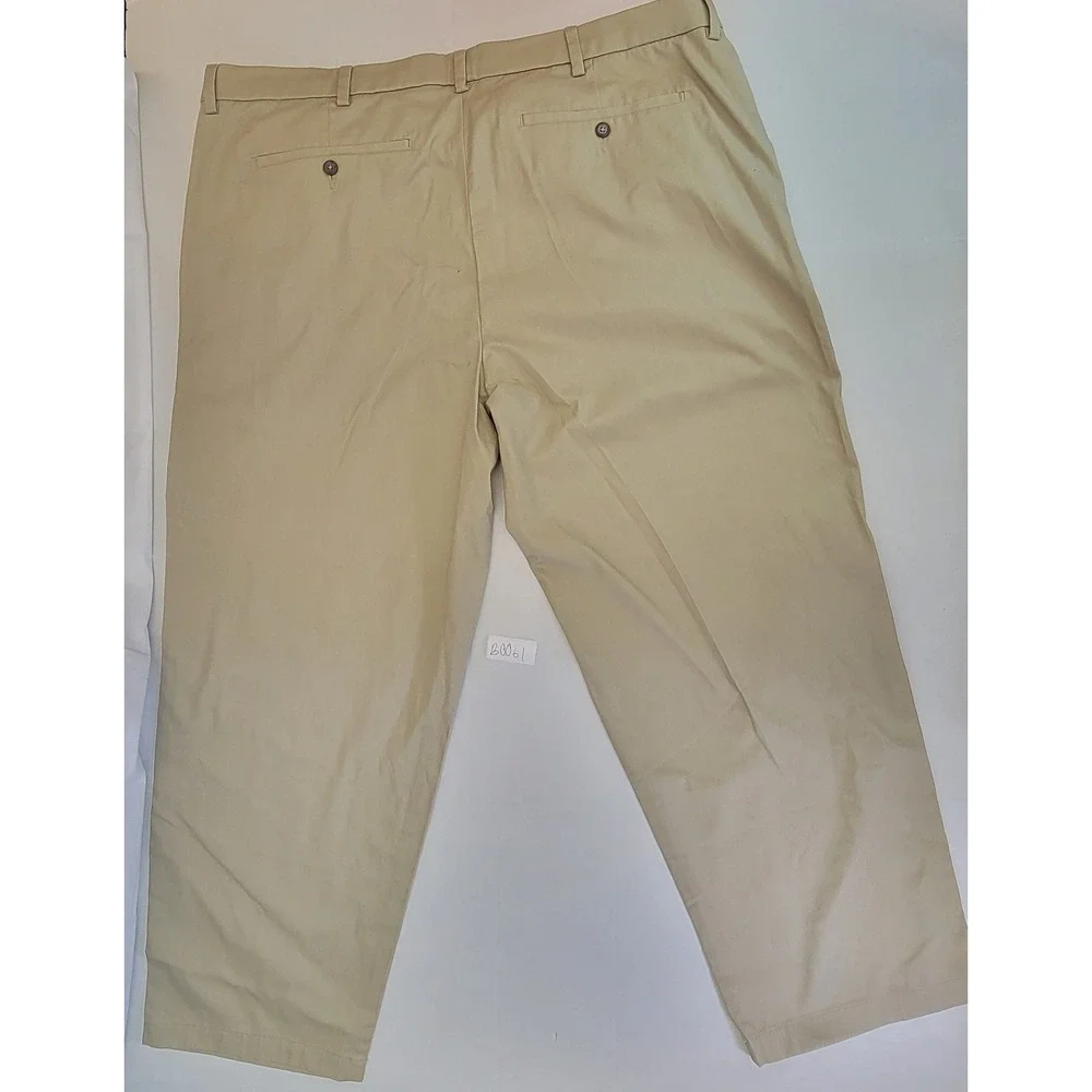 George Men's Regular Fit Casual Dress Pants Flat‎ Front Khaki Beige